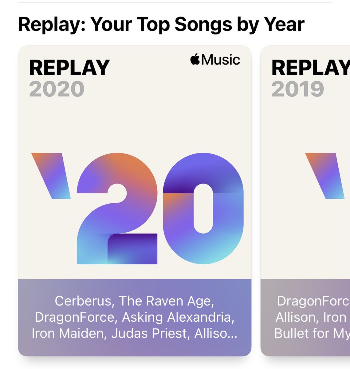 Mi top de rolitas mas escuchadas en este año son de <a href="/CerberusOrder/">Cerberus</a> <a href="/theravenage/">The Raven Age</a> <a href="/DragonForce/">DragonForce</a> <a href="/AAofficial/">Asking Alexandria</a> <a href="/IronMaiden/">Iron Maiden</a> <a href="/judaspriest/">Judas Priest</a> <a href="/Allisonband/">Allison</a> 2 banditas mexicanas 🇲🇽