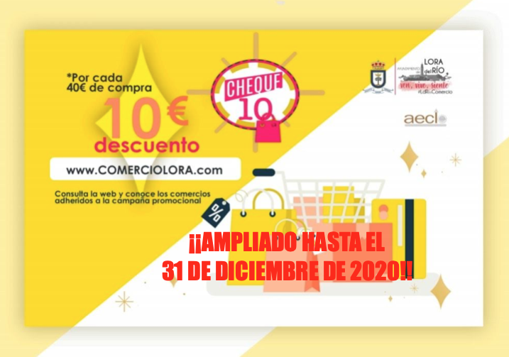 aytoloradelrio's tweet photo. Ampliada la campaña comercial🛍️ #Cheque10 hasta el 31 de diciembre de 2020 #LdResComercio @AECLO_Lora @vanesilla28
➡️ https://t.co/InmYIYHGU7 https://t.co/EAnev09W6M