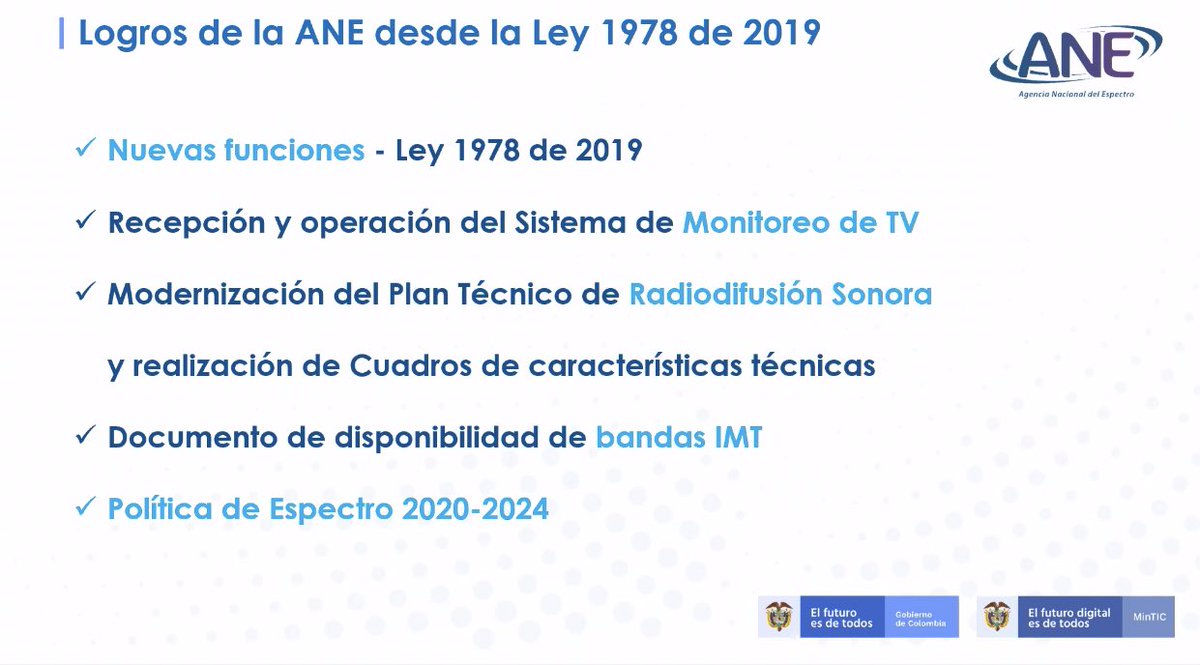 MiguelFAnzola's tweet photo. En el marco del Foro: “Telecomunicaciones en Colombia” de la @Uniandes contamos los principales logros que ha tenido la @ANE_Colombia luego de la creación de la #LeyTIC https://t.co/Hv7CAVppXb