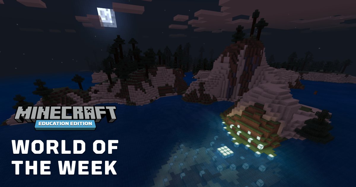 PlayCraftLearn's tweet photo. This island takes on an entirely different look in the evening hours. 🌛
Use sea lanterns on the coastline to explore the surrounding area, and plant your own lanterns to light your way home. #MinecraftEdu
Download Lantern Shores, our #WorldOfTheWeek: https://t.co/gIa6akjzze https://t.co/840nz69fuW