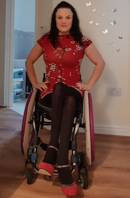 1 pic. #legs #heels #stilettos #tights #pantyhose #wheelchair #disabled #cripple #sexy #hot #babe #cute