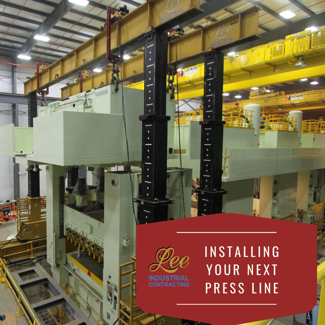 Looking into the future and need a new press line installed? Look no further than Lee Contracting. We have you covered! Call for a free quote today, 888.336.3309