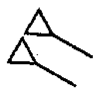 20/51But there's got to be a way out of this ambiguity. Finally after centuries of research, some Babylonian genius came up with another groundbreaking idea: the slanting wedge. Two slanting wedges, to be precise. I'm gonna represent this with a 𒑊 but it looked more like this: