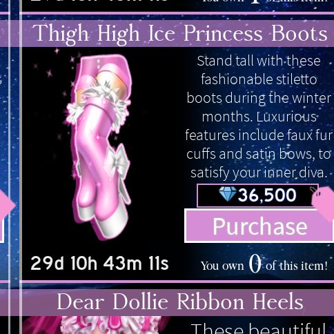 Cheuri On Twitter Thigh High Ice Princess Boots These Iconic Boots Were Made By Yuuichi Zc It Were Released Exactly 2 Years Ago December 2nd 2018 They Will Be Available Through December Https T Co I0lwzlnqxj - roblox royale high thigh high ice princess boots