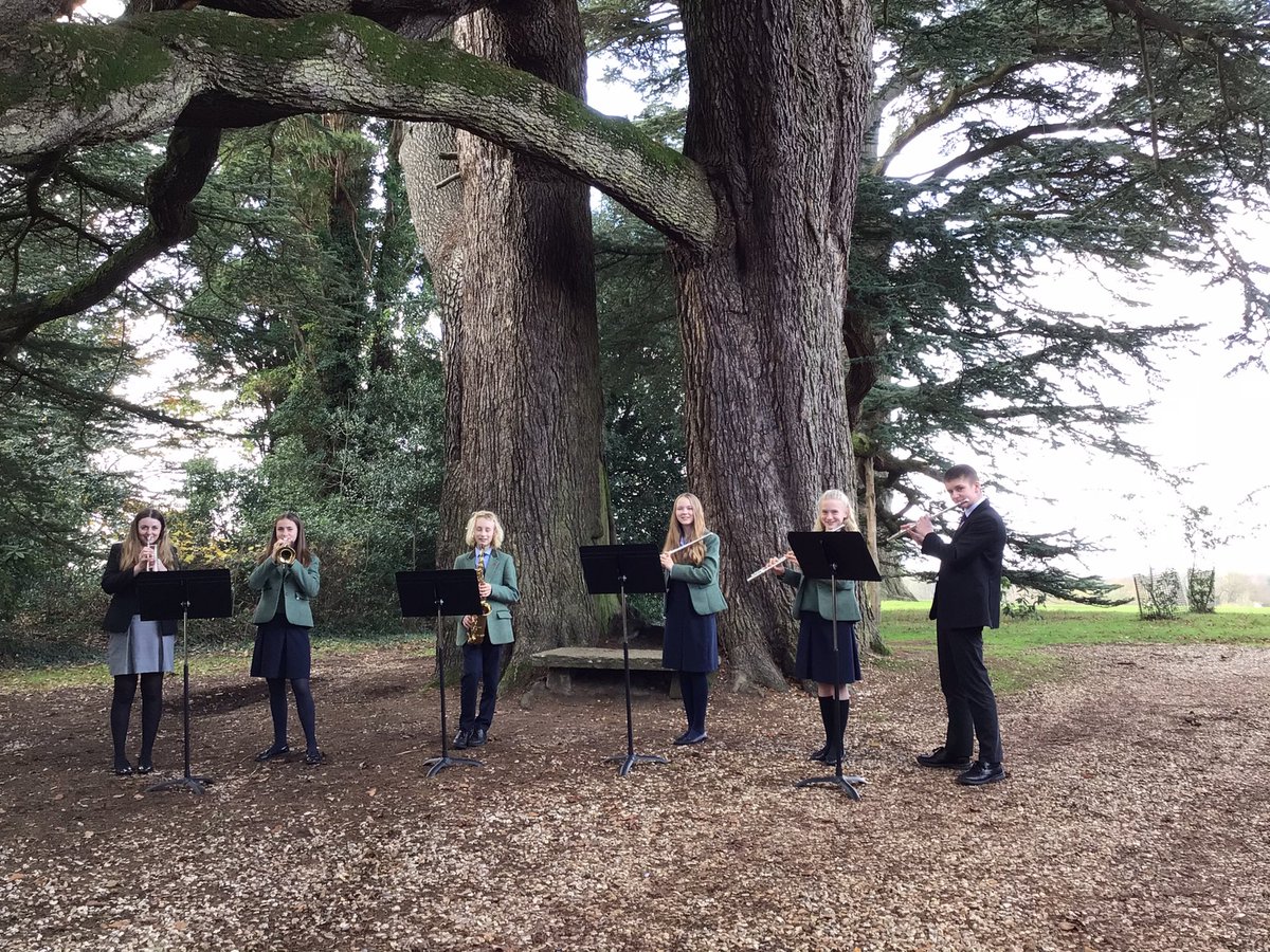 The @EmbleyHampshire Music Scholars performing next to #florencenightingale tree for the Virtual Christmas Service. @EmbleyHead @EmbleyDeputy @United_Music1 @destinationroms @romseyabbey @MusicTeacherMag