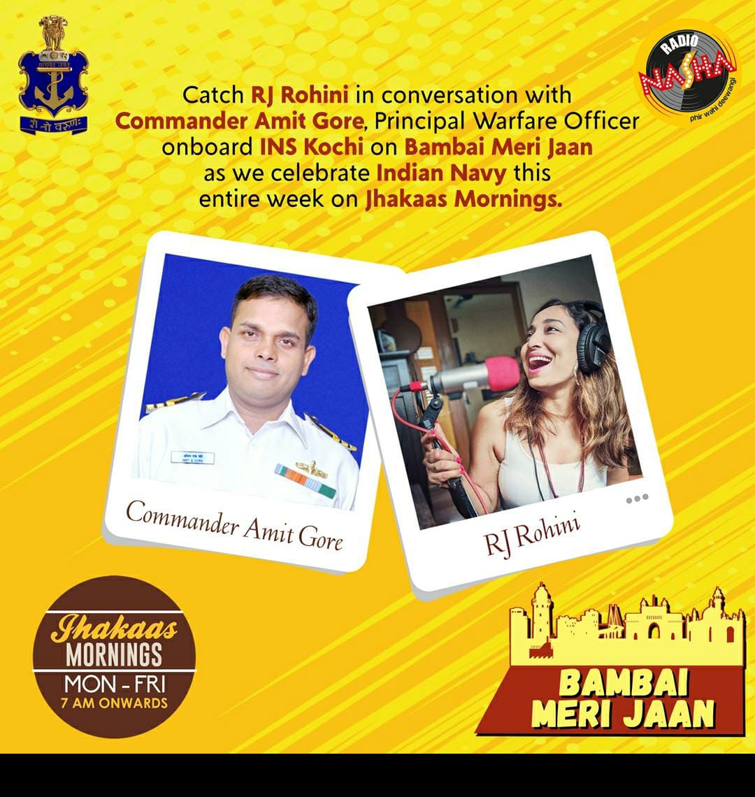 DefPROMumbai's tweet photo. #NavyWeek2020
Tune in tomorrow morning at 9 to hear Cdr Amit Gore, Principal Warfare Officer #INSKochi in conversation with @rotalks on 91.9 MHz about life in the #Navy and challenges at high seas.
#KnowYourNavy #NavyDay2020
#IndianNavy -Combat Ready, Credible & Cohesive https://t.co/qnT52CINkV