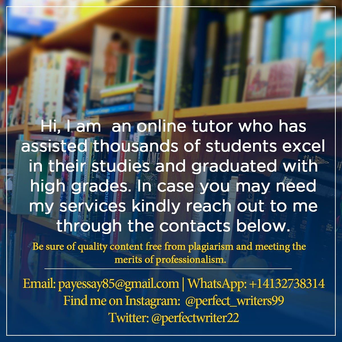 Perfectwriter22's tweet photo. Hi, I'm a professional academic  writer with more than 7 years experience. I do assignments for students who need help in their tasks across the world. Cheers! https://t.co/UO4VQNbOI1