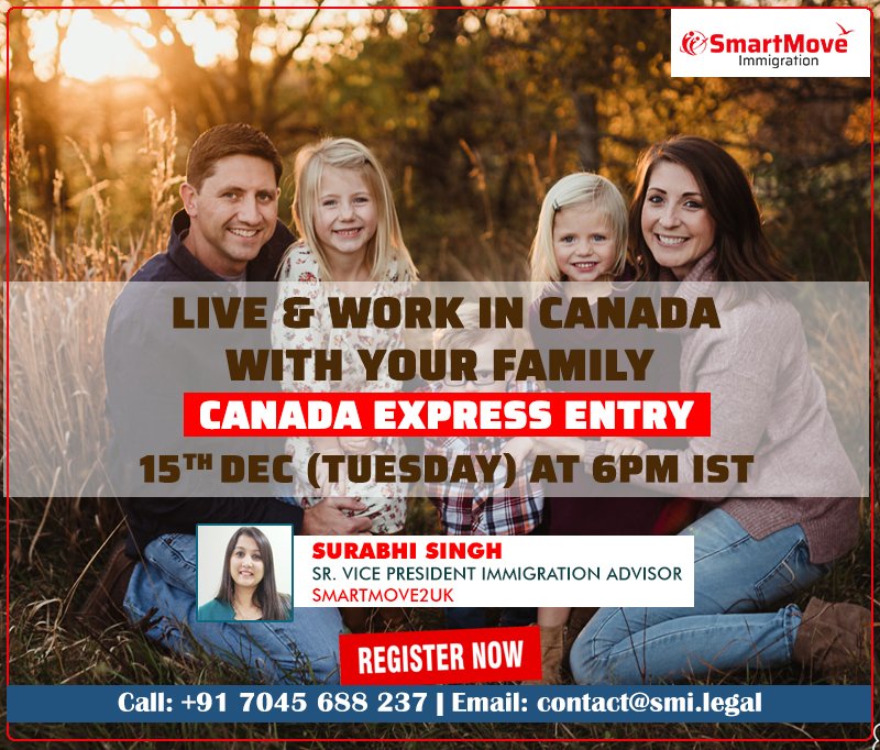 Smart_Move2021's tweet image. If you have enough educational qualifications &amp;amp; eligibility criteria and want to start a new life in a country like Canada, then through the #ExpressEntrySystem of #ImmigrationPrograms, skilled workers can move to Canada as permanent residents. Register: zoom.us/webinar/regist…
