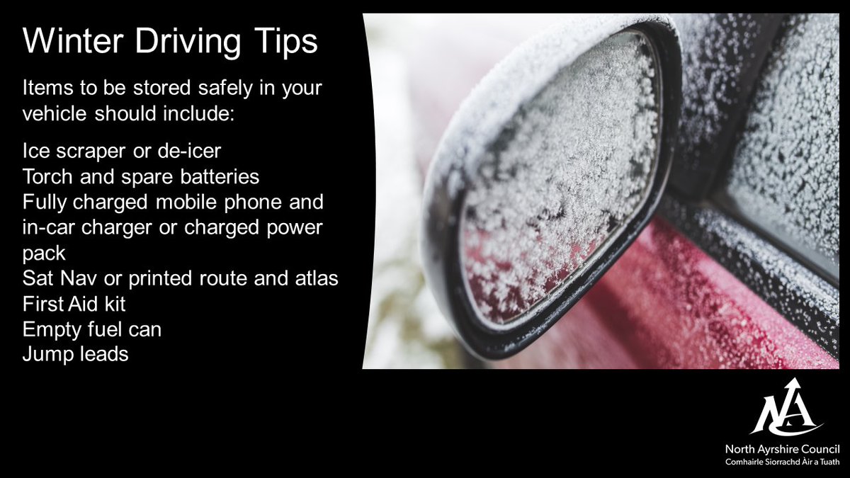 roadsafetyNAC's tweet photo. Over the next few weeks the #weevan will tweet helpful hints to encourage safer journeys over the winter months.
Stay safe, drive safe. https://t.co/x9i1pIaMUT