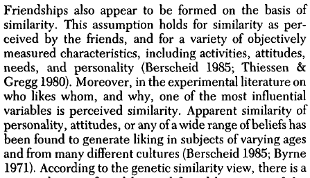 In simple words like attracts like. People want to be friends with people like them. Delinquents seek out other delinquents for friendship. Feminists want to be friends with feminists only. And so on.