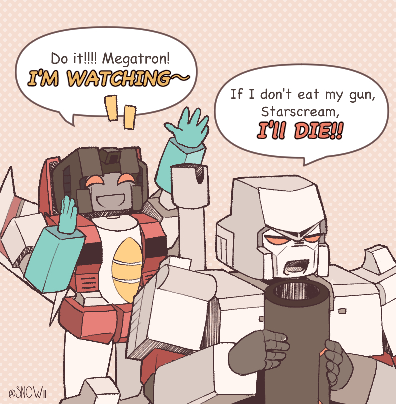 #transformers Starscream absolutely won't stop you.?
Also, late but happy birthday to Mega!!❤️