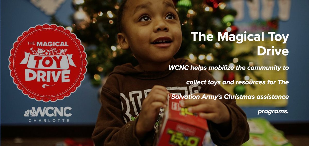 TYNDALLFURN's tweet photo. The Magical Toy Drive with WCNC runs through December 6.  You can purchase toys online and have them shipped directly to Salvation Army, or sign up to host your own virtual toy drive for your family, company, church or organization.
https://t.co/WNOE2TeYpC https://t.co/lx2NjkA7iL