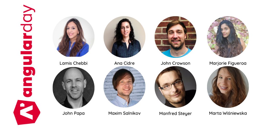 angularday's tweet photo. We are super proud of such a terrific lineup: 
@LamisChebbi @AnaCidre_ @john_crowson @Stephs1515 @John_Papa @webmaxru @ManfredSteyer @MartaW_PL 

Looking forward to #angularday! 
Join us tomorrow to learn, meet, make connections. 
https://t.co/9rBWWOvmdR

#angular #conference https://t.co/NV0vJlq12E