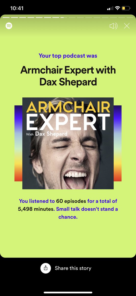 Nailed it. I gave it my all.
<a href="/ArmchairExpPod/">Armchair Expert Podcast</a> 
 <a href="/spotifypodcasts/">Spotify Podcasts 🎙</a> #SpotifyWrapped