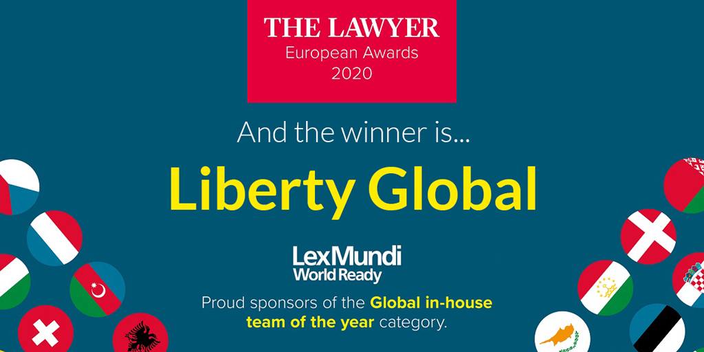 LexMundi's tweet photo. Congratulations to @libertyglobal for receiving the Global In-House Team of the Year at the Lawyer European Awards 2020. Lex Mundi is proud to partner with @TheLawyerevents for these prestigious awards. https://t.co/yGNb03lI4Q.
#WorldReady #LexMundi #TLEA20 #InHouseCounsel https://t.co/mnO9569yX0