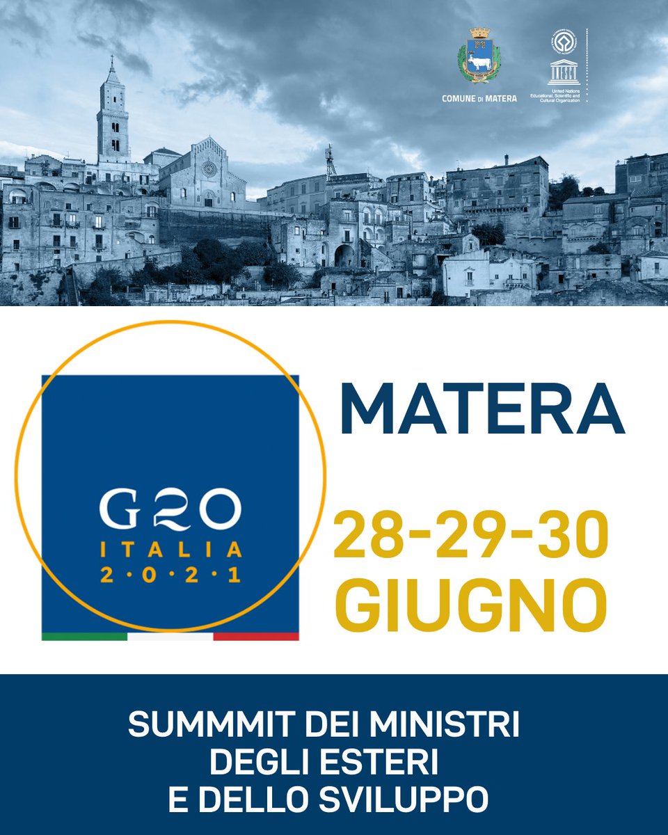 Dopo i lustri da Capitale europea della Cultura, Matera si trova nuovamente proiettata sulla scena internazionale #G20Italy #G20 #Matera
