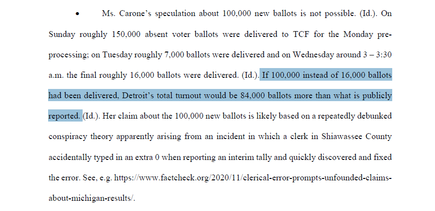 Here's 1 more from the City of Detroit on the claim that there was a late-night dump of 50,000 to 100,000 ballots. This is something that would be easily provable had it actually occurred.