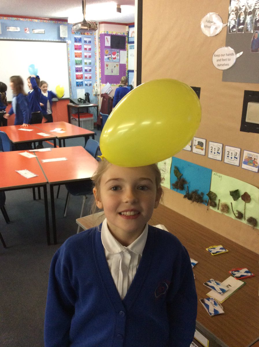 MrBryce20's tweet photo. Primary 3 have been learning about static electricity! We managed to stick balloons to the roof and parts of our body! We learned that rubbing the balloon adds more negative particles to help it stick 🎈@DanestoneP https://t.co/wEKMGyurXb
