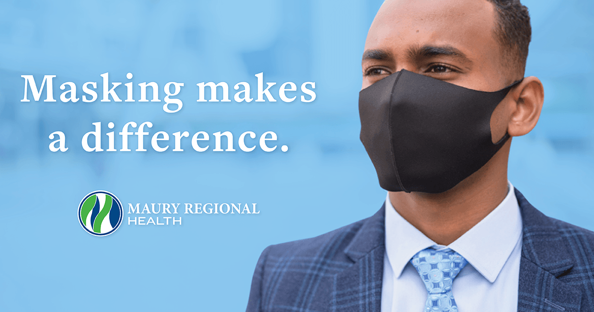 MauryRegional's tweet photo. Everyone can do their part to help slow the spread of COVID-19 and protect those at greatest risk by wearing a mask, practicing good hand hygiene and social distancing. 

#MaskingMakesADifference https://t.co/NIx4RSEJnk