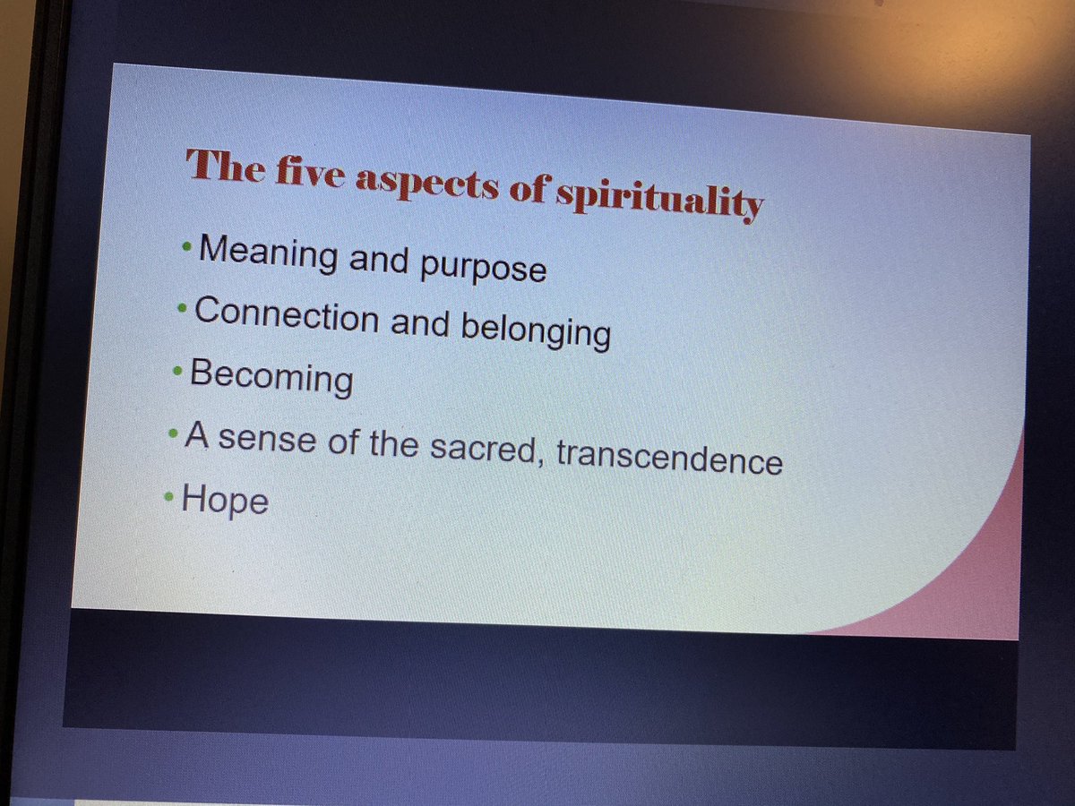 ICB_Rhi's tweet image. We’re live with @familywatson06 hearing about Spirituality and Wellbeing. Such a thought provoking webinar. Currently hearing about the 5 aspects of spirituality... #WellbeingWebinar