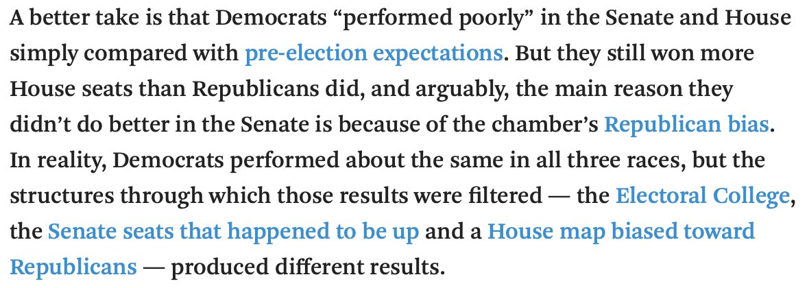 The real reason for the apparent disconnect between presidential & congressional results? The same votes produce different results because of each election's different rules & playing fields.  https://fivethirtyeight.com/features/there-wasnt-that-much-split-ticket-voting-in-2020/