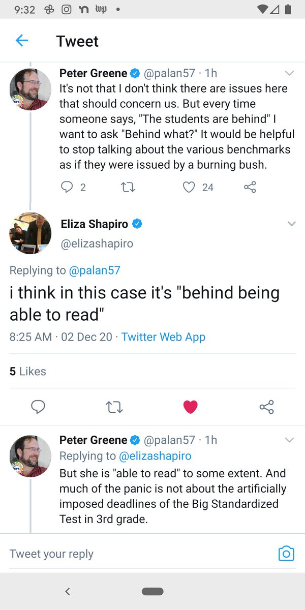 Where we are at now in the school reopening debate: education beat reporters having to defend writing about students failing basic literacy standards. x.com/elizashapiro/s…