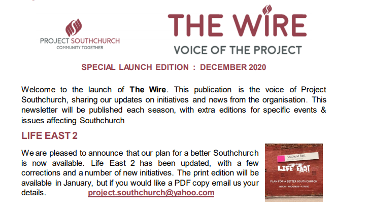 Today is the launch of our newsletter The Wire. For a copy DM with details or contact project.southchurch@yahoo.com. <a href="/Essex_Echo/">Essex Echo</a> <a href="/RadioEssex/">Radio Essex</a> <a href="/EssexByTheSea/">Essex By The Sea Podcast</a> <a href="/HeartEssex/">Heart Essex</a> <a href="/VisitSouthend/">Visit Southend</a> <a href="/SouthendManorFC/">Southend Manor FC</a> <a href="/savs_southend/">SAVS</a> <a href="/ConcreteSX/">Concrete Culture</a> <a href="/SouthendLabour/">Southend Labour</a> <a href="/Southend_Tories/">Southend Conservatives</a> <a href="/SouthendLibDems/">Southend Lib Dems</a>