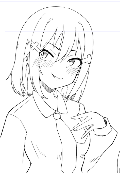 今描いてるエロ漫画のヒロインだ可愛いから褒めろ 