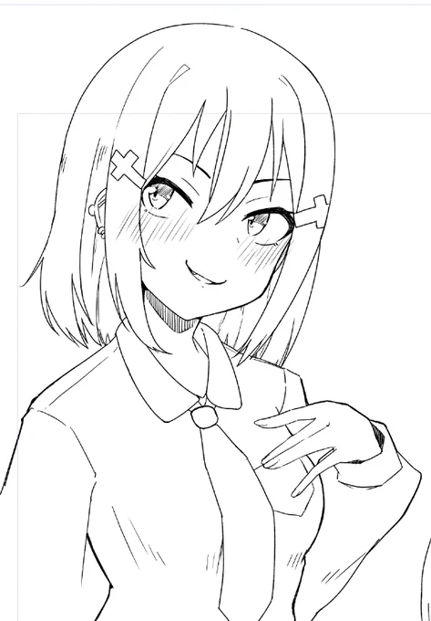今描いてるエロ漫画のヒロインだ可愛いから褒めろ 