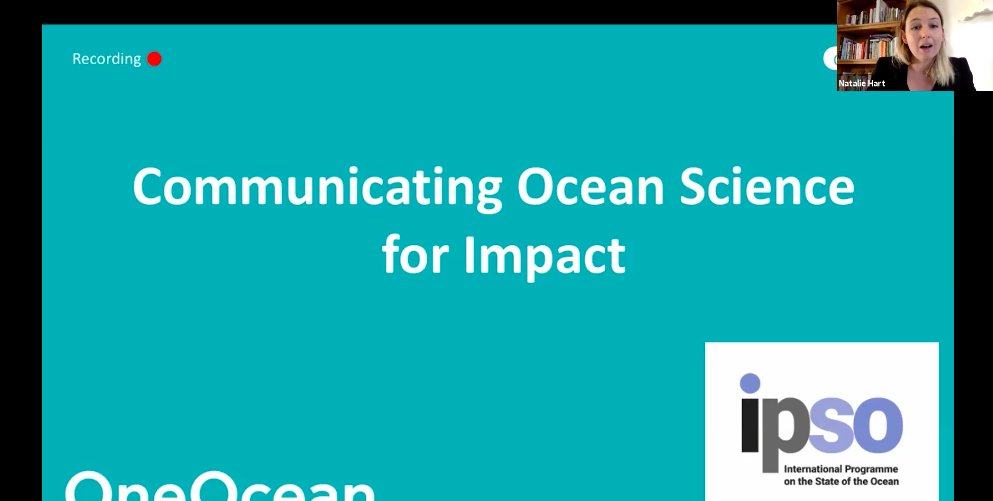 NatalieGHart's tweet photo. Had a great time talking about effective ocean science communication with a brilliant panel for #CommOCEAN2020 today. How many times could we fit #DroptheS into an hour? π #oneoceanoneplanet https://t.co/2ic8jeA7uN