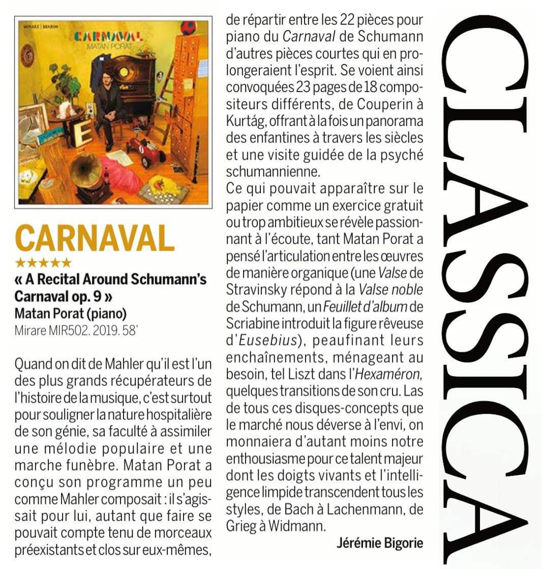 matanporat's tweet photo. Thank you, Classica, for the wonderful review of Carnaval! https://t.co/4GsXdrHY9K