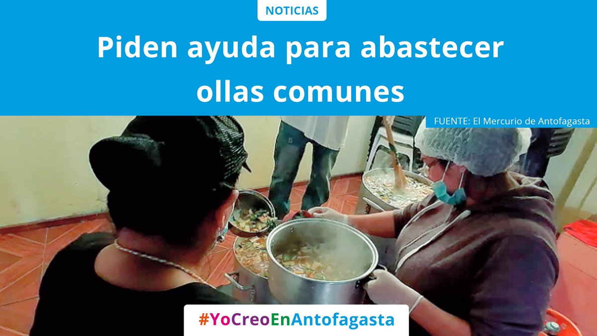 YoCreoEnAntofa_'s tweet photo. Las ollas comunes se mantienen ayudando a los vecinos de distintos sectores de #Antofagasta, pero con el ingreso a Fase 3, los aportes voluntarios han disminuido. No olvidemos a los que nos necesitan. Aun existen familias que dependen de las ollas comunes https://t.co/oPj507IMpy https://t.co/Y5khBJSGoX
