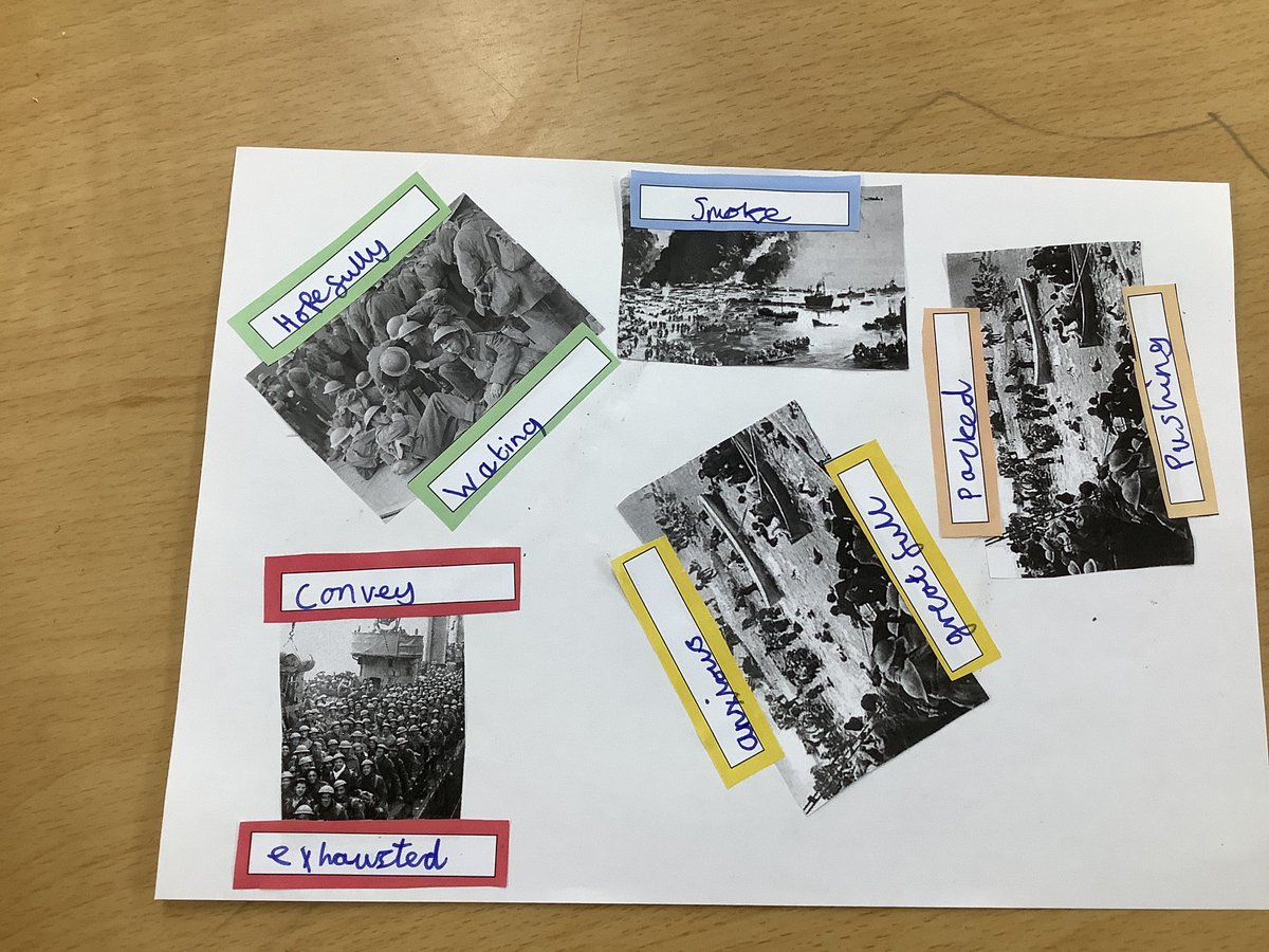 MsGartonRPS's tweet photo. Great vocabulary for our Dunkirk mood boards today. Well done Sahvenna. https://t.co/BaAYWYLmjJ