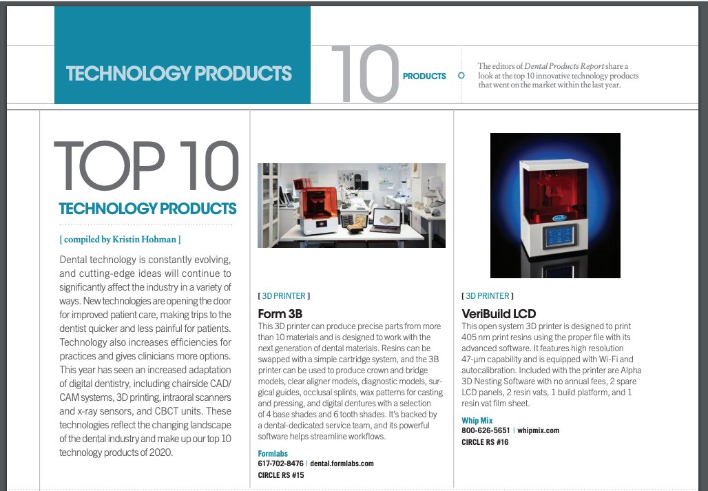 dogichow's tweet image. Great to see how far the @formlabs #Form3B has come paving the way in #digitaldentistry! Full list of top 10 products from Dental Products Report here: cdn.sanity.io/files/0vv8moc6…