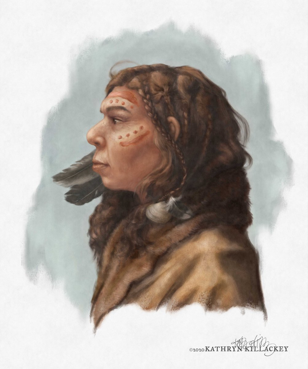Would you recognize a Neanderthal if you met one on the street? Have a look at my painting of a Neanderthal woman and compare her features to yours. 1/14 #SciArt  #neanderthal  #illustration  #Archaeology  #portrait