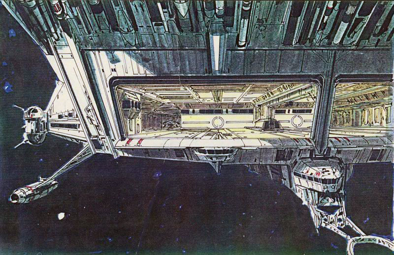 The Spaceshipper's Advent Calendar: The Art of Ralph McQuarrie.Dec 2: Landing Bay, Battlestar Galactica (1978-1979)
