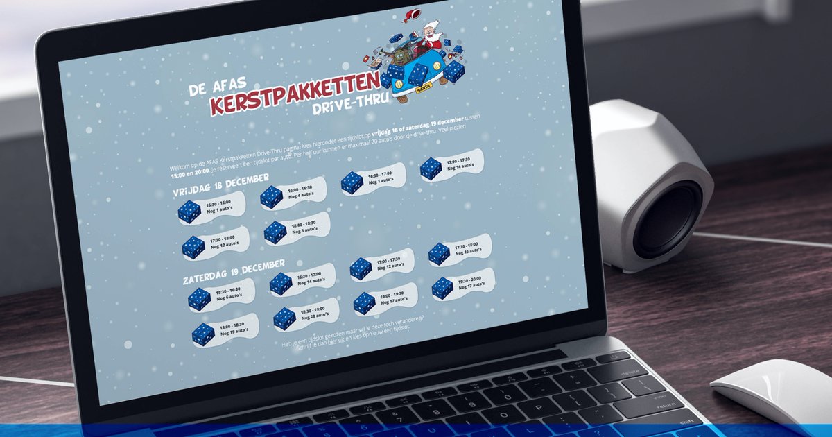 Hoe organiseer je in deze bijzondere tijd een #kerstpakketten drive-tru voor een groot aantal medewerkers? Met InSite van <a href="/AFAS/">AFAS Software</a>!🎄🌟 

Gebruik hiervoor een evenementenweergave met een weergavesjabloon. Check voor stylingtips van InSite ons klantportaal: klant.afas.nl/thema/insite-o…