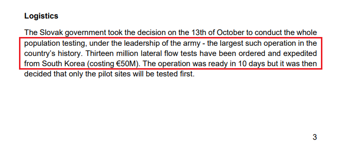 Under the leadership of the  #army - this was the largest such operation in the country’s history. 13 million lateral flow tests ordered & expedited from South Korea costing €50M. (USD 60,462,500.00) The operation was ready in 10 days.