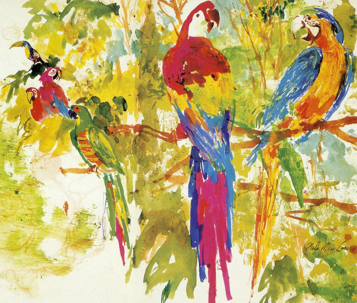 #LeRoyNeiman 

'Birds of paradise'