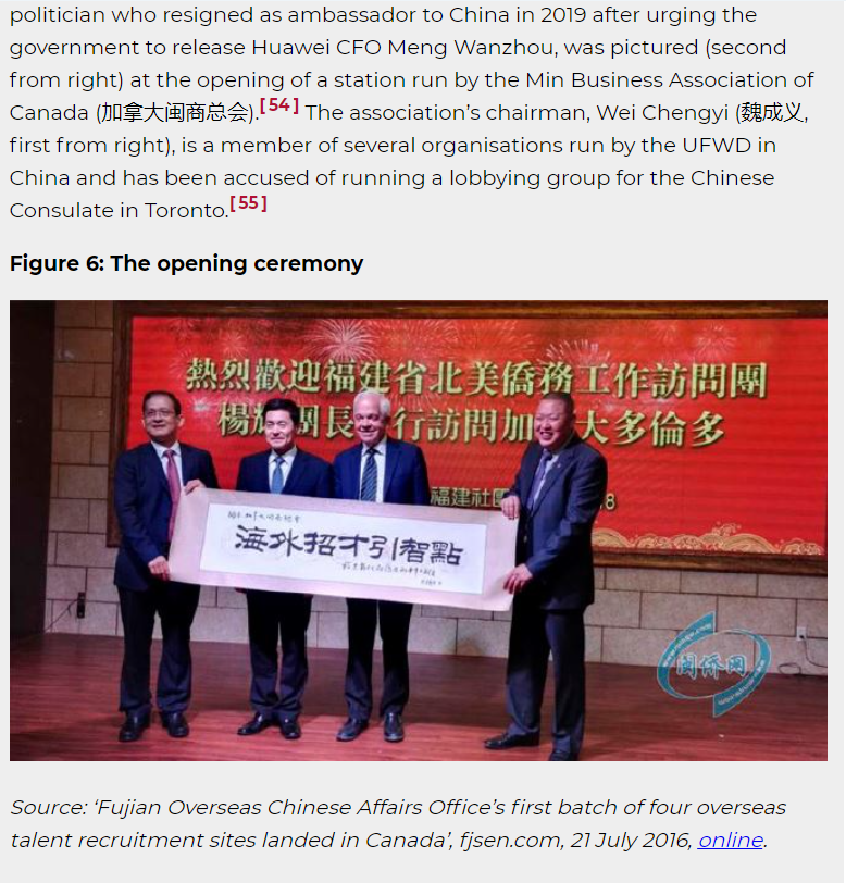 15. And the Fujian office, which is part of China’s United Front according to Joske, set up four stations in Canada. Canada’s former ambassador to China, John McCallum, was pictured at the opening of one of the stations in Toronto.