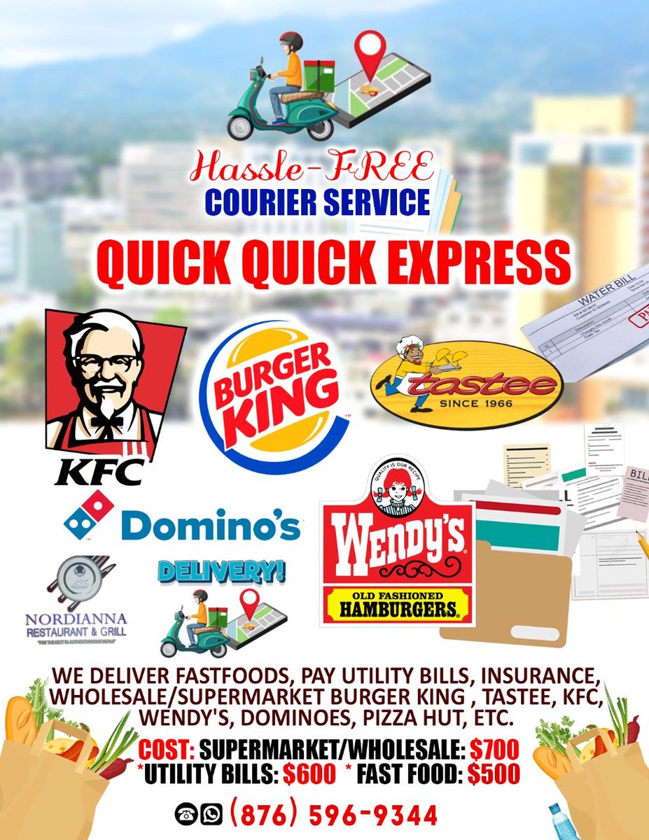 KeljaeNA's tweet photo. Living in portmore ? The best courier service is here, only $500 bring it right to your door steps!

https://t.co/zIUJ1XQ82w https://t.co/qal4ZIGi4i