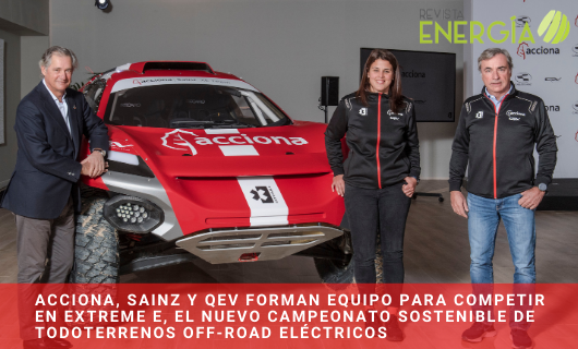 RevEnergia's tweet photo. Acciona, Sainz y QEV forman equipo para competir en Extreme E, el nuevo campeonato sostenible de todoterrenos off-road eléctricos
https://t.co/tgjjglL5p4
#Madrid #España #ACCIONA #Rally # DesertXPrix #ArabiaSaudi # CarlosSainz #QEVTechnologies #100%electrico #energialimpia https://t.co/nDNCJbjxsD
