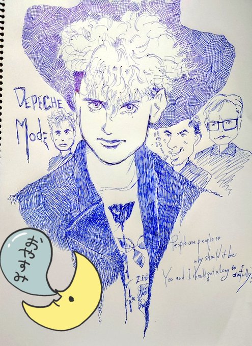 青色ボールペン消化お絵描きも、遂に10回目(。•̀ᴗ-)✧
飽き性の私が10回継続出来た事も凄いけど、ホンマにインク無くならへん…?
懐かしい #DepecheMode ファンアート。マーティンが好きやった?中学時代は洋楽ばっかり聴いてたなぁ。
#ボールペン画  #イラスト #アナログ 