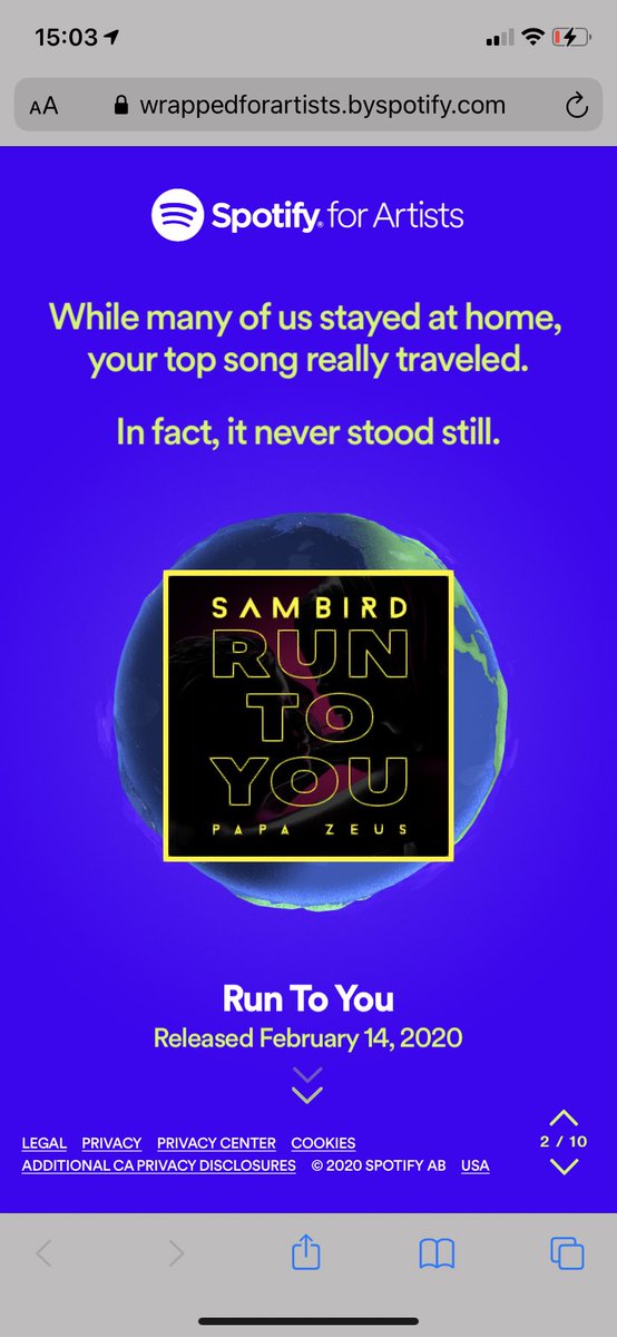 Thanks to my mum for streaming this 1.5 million times and the rest of you!