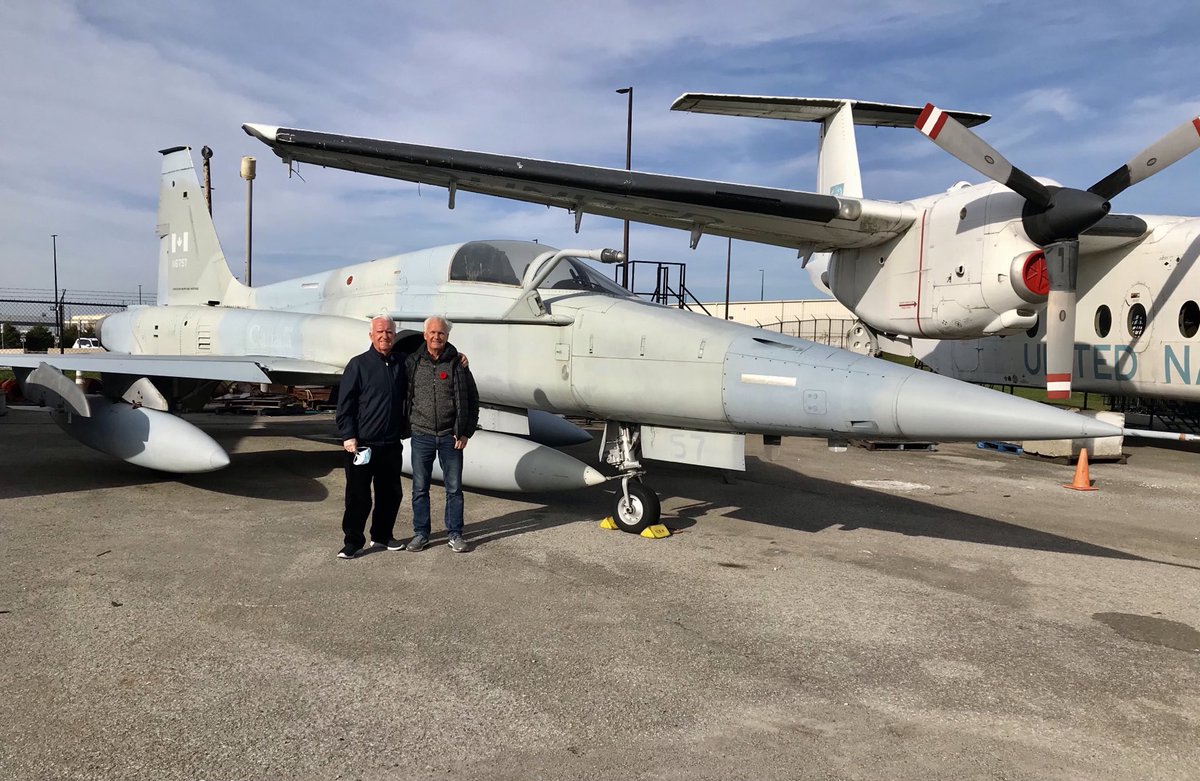 eddyandme's tweet photo. Happy Birthday to my buddy Grant. On a visit to the @CWHM he said you know you’re getting old when a lot of the aircraft you have flown are in a museum. #Muskateer #CT114 #CF5 #DNC5Buffalo https://t.co/unrlcboU8l