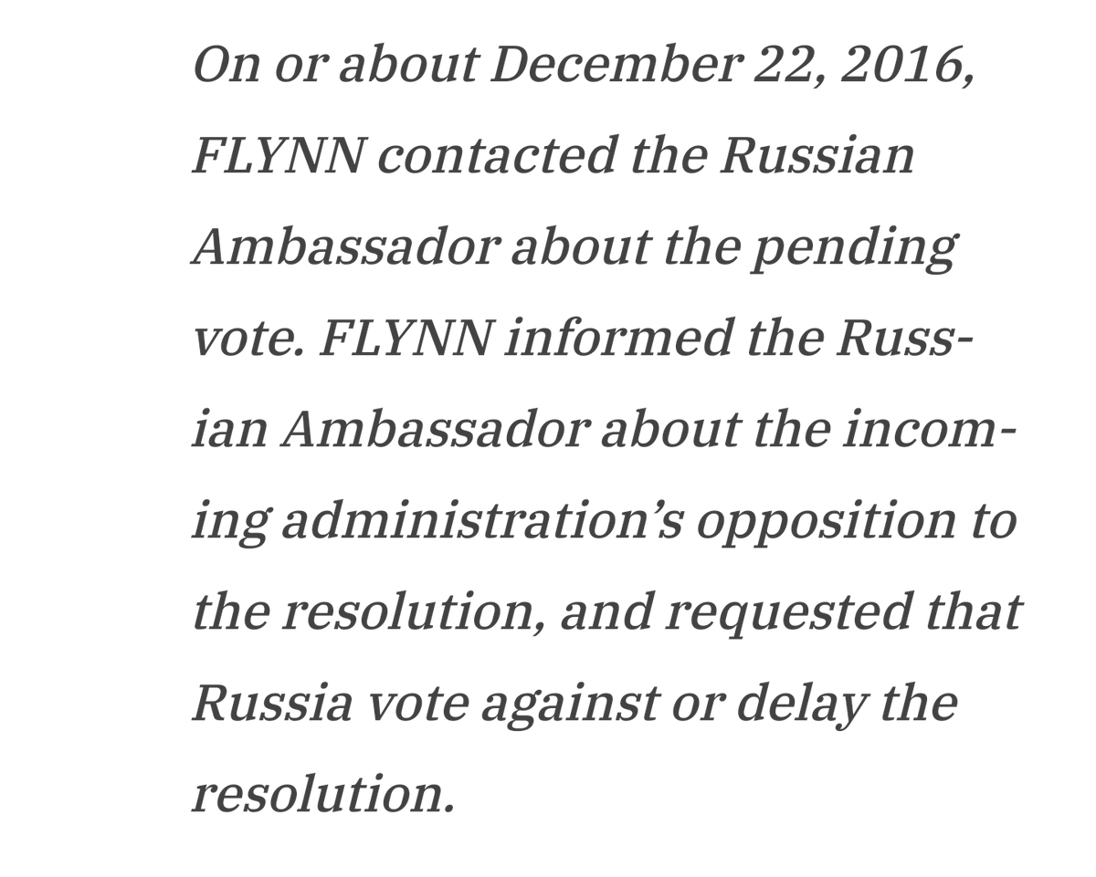 Below is the original charge for Flynn. The "very senior member" listed is Kushner.So again, you have a collaboration between Israel, Russia, and rogue Americans making illicit trade-offs on policy, with Kushner and Flynn at the center. --  @gaslitnation  https://www.patreon.com/posts/purge-44566076