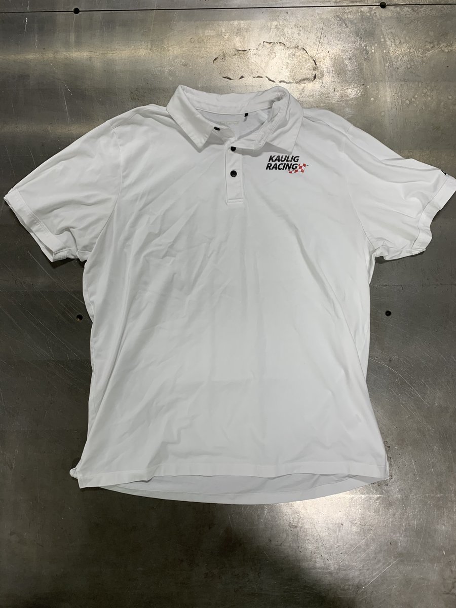 Day ✌️ of the 𝟙𝟙 days of #giveaways! Today's item is a white Kaulig Racing polo!

Like, RT, and make sure you're following <a href="/KauligRacing/">Kaulig Racing</a> to be entered to win this! 👕