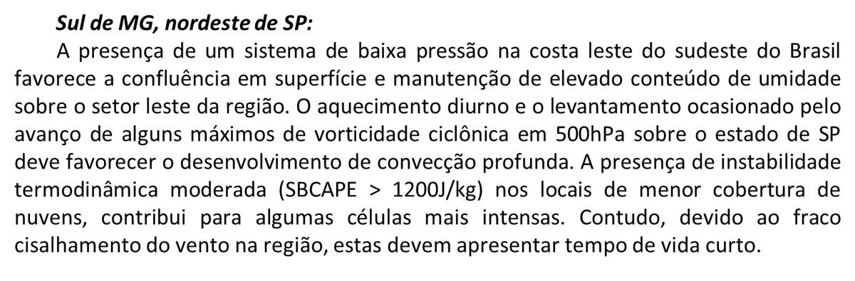 Previsão convectiva de hoje (02/12/2020), válida até às 12Z de 03/12/2020.