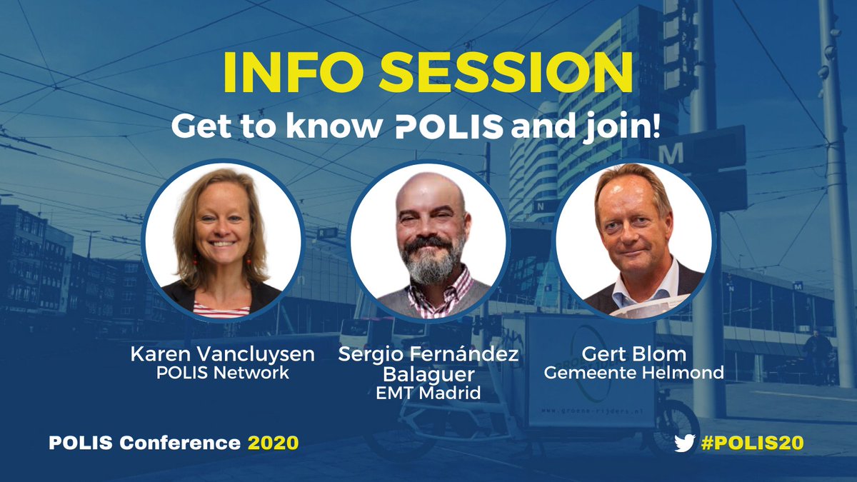 Don’t miss our last Session of #DAY 3⃣❗

It's a tell-all about POLIS &amp; the benefits of being a #member through the voices of Secretary General <a href="/Cluys/">Karen Vancluysen</a> and long-time members and collaborators <a href="/SergioFBalaguer/">Sergio Fdez Balaguer</a>/<a href="/EMTmadrid/">EMT Madrid</a>🇪🇸 &amp; <a href="/gertblom2011/">Gert Blom</a>/<a href="/gemeenteHelmond/">Gemeente Helmond</a>🇳🇱

#10MINs to go⏱️