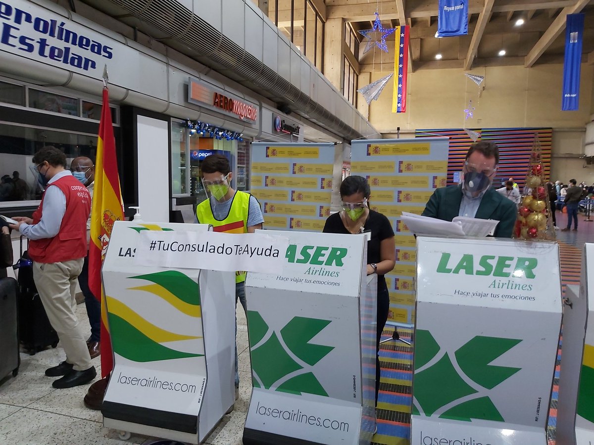 ConsEspCaracas's tweet image. 🛩Estamos en el Aeropuerto Internacional de Maiquetía comenzando los controles para un nuevo vuelo especial operado por @AirEuropa Más de 300 españoles, comunitarios y residentes regresan a sus hogares🇪🇦

Pedimos a los pasajeros paciencia y respeto a las indicaciones sanitarias.